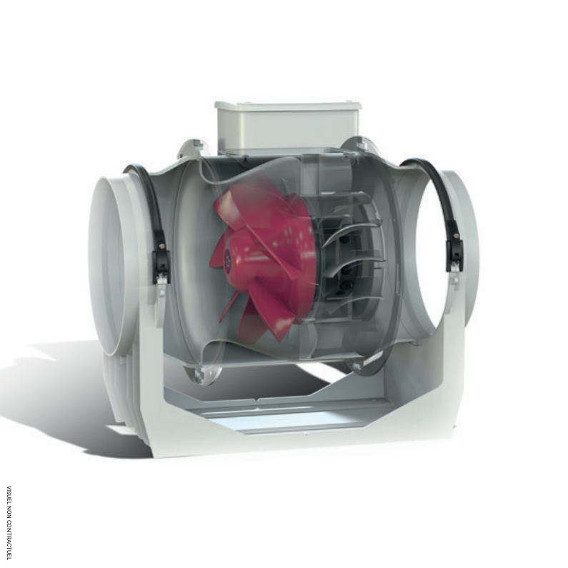Extracteur hélico-centrifuge en conduit Ø 96 mm LINEO XL100 - VORTICE-AXELAIR